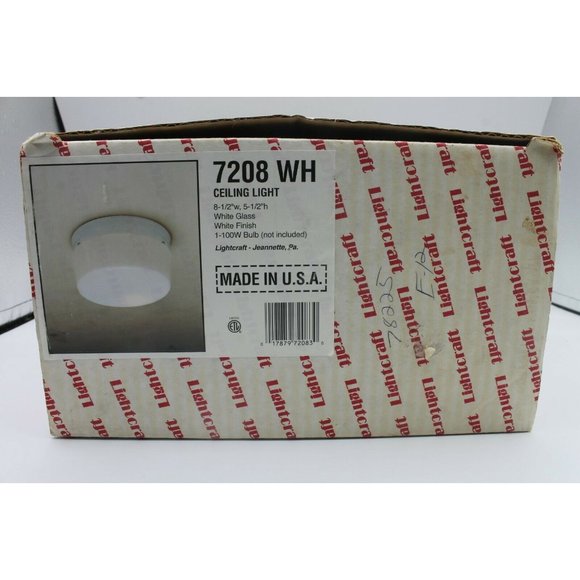 New Lightcraft Ceiling Light Fixture 7208 White Glass & Finish 8 1/2" x 5 1/2" - Picture 8 of 8